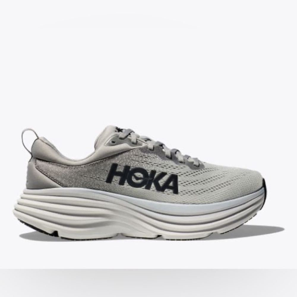 HOKA ONE Bondi 8 Running Shoes Sharkskin Harbor Mist Size 11.5 Mens NEW!